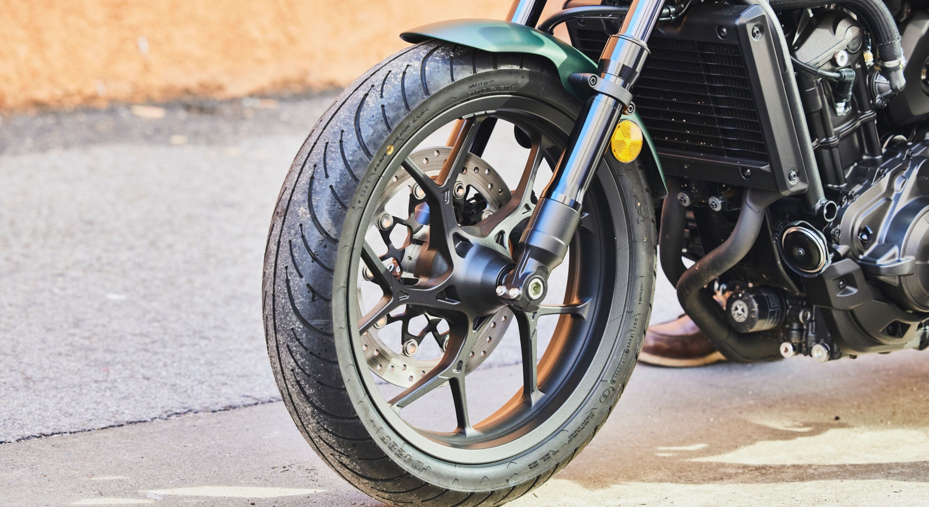 Wide front and rear tires