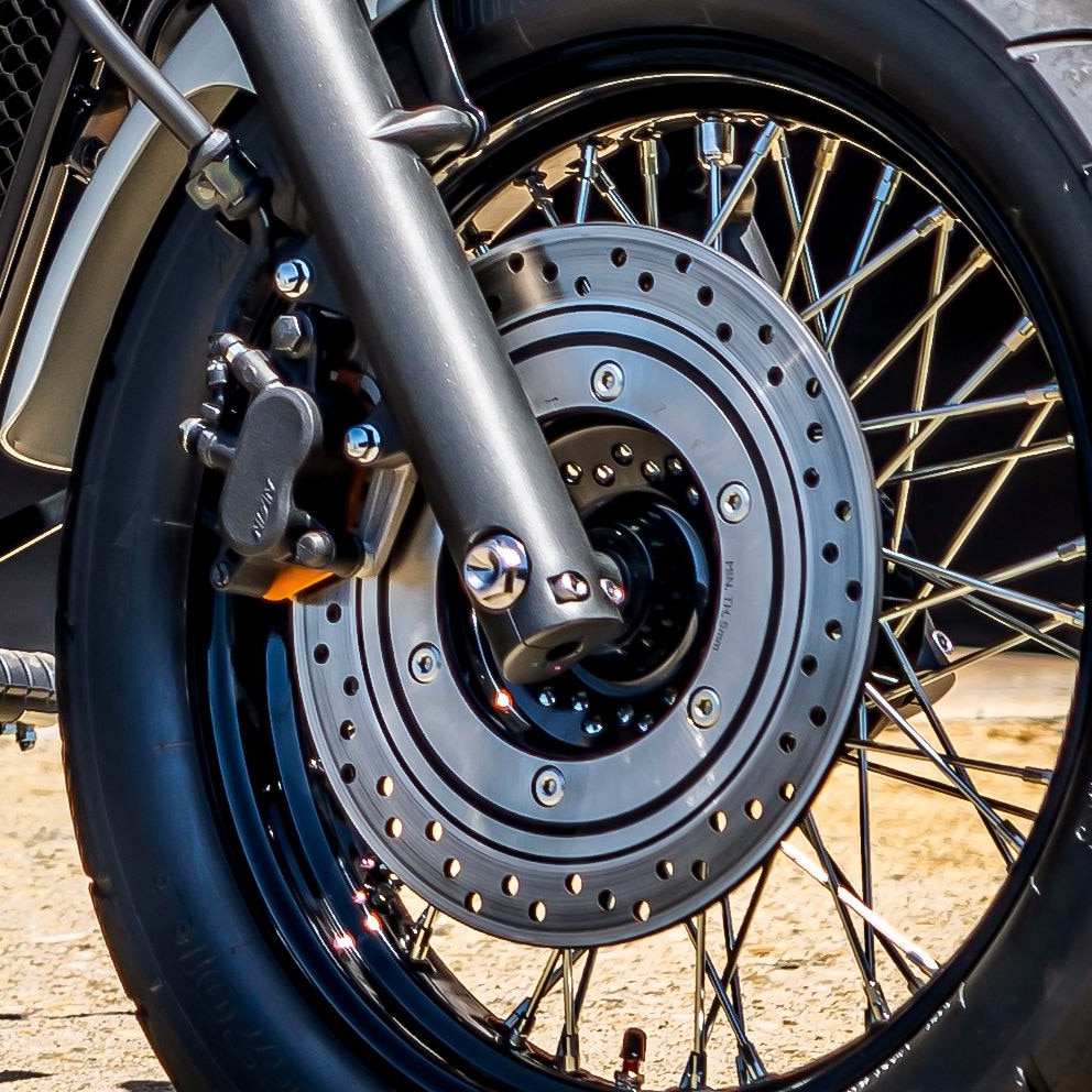 Front and rear disc brakes